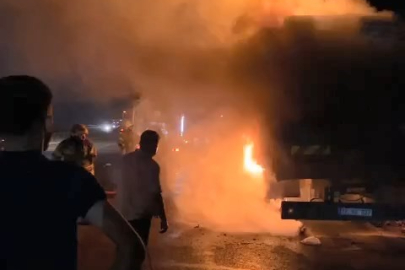 Bursa’da arı yüklü kamyon alev alev yandı