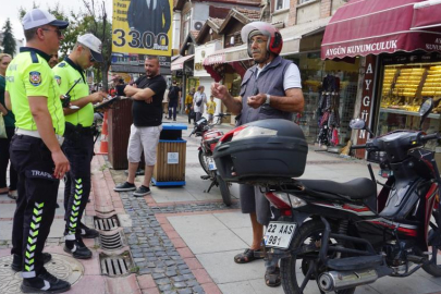 Edirne'de motosikletlilere yönelik uygulama yapıldı