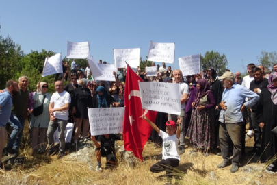 Köy sakinleri eylem yaptı...Köylerinde mermer ocağı istemiyorlar