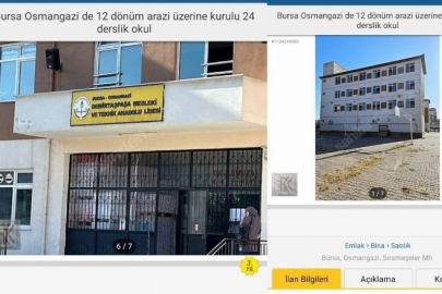 Bursa’da sahibinden satılık devlet okulu...